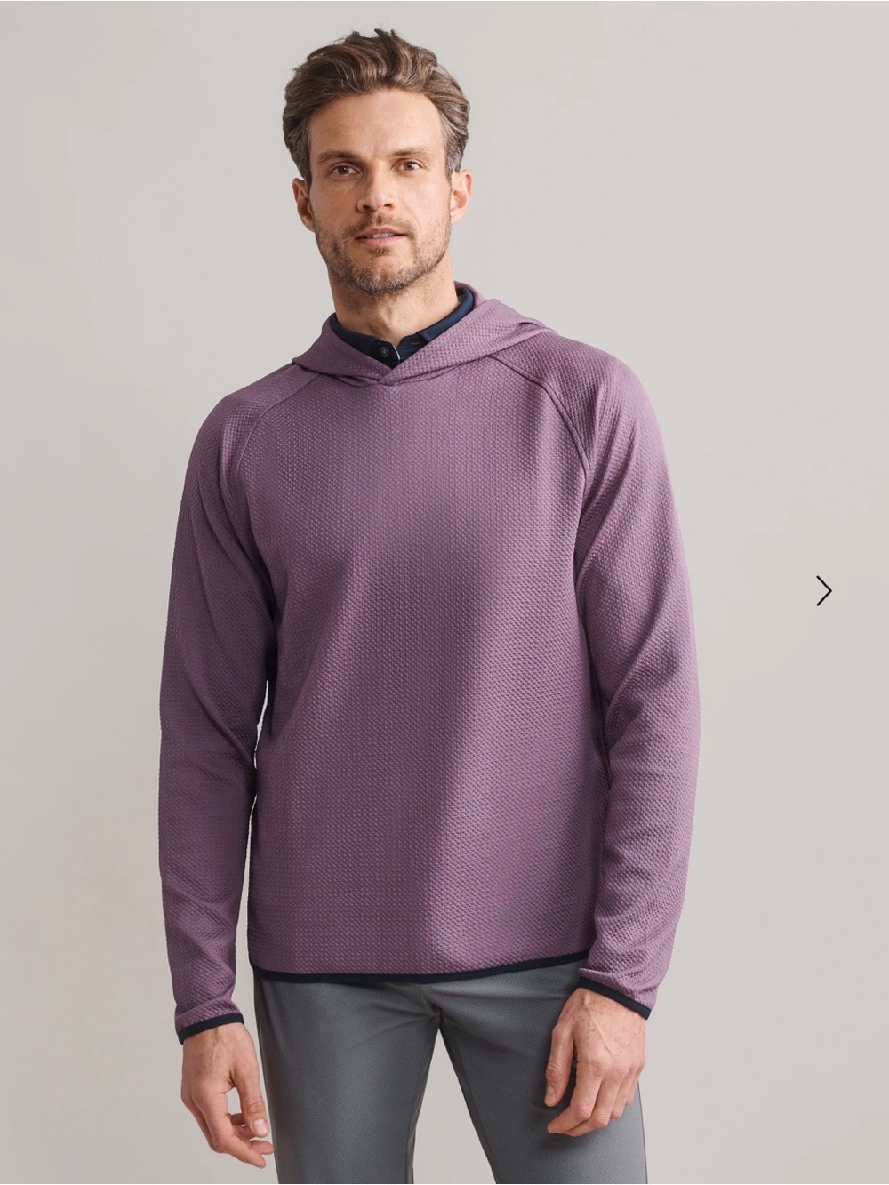 Rhone Founders Golf Hoodie in Purple Shadow Plum in Size Medium Men’s